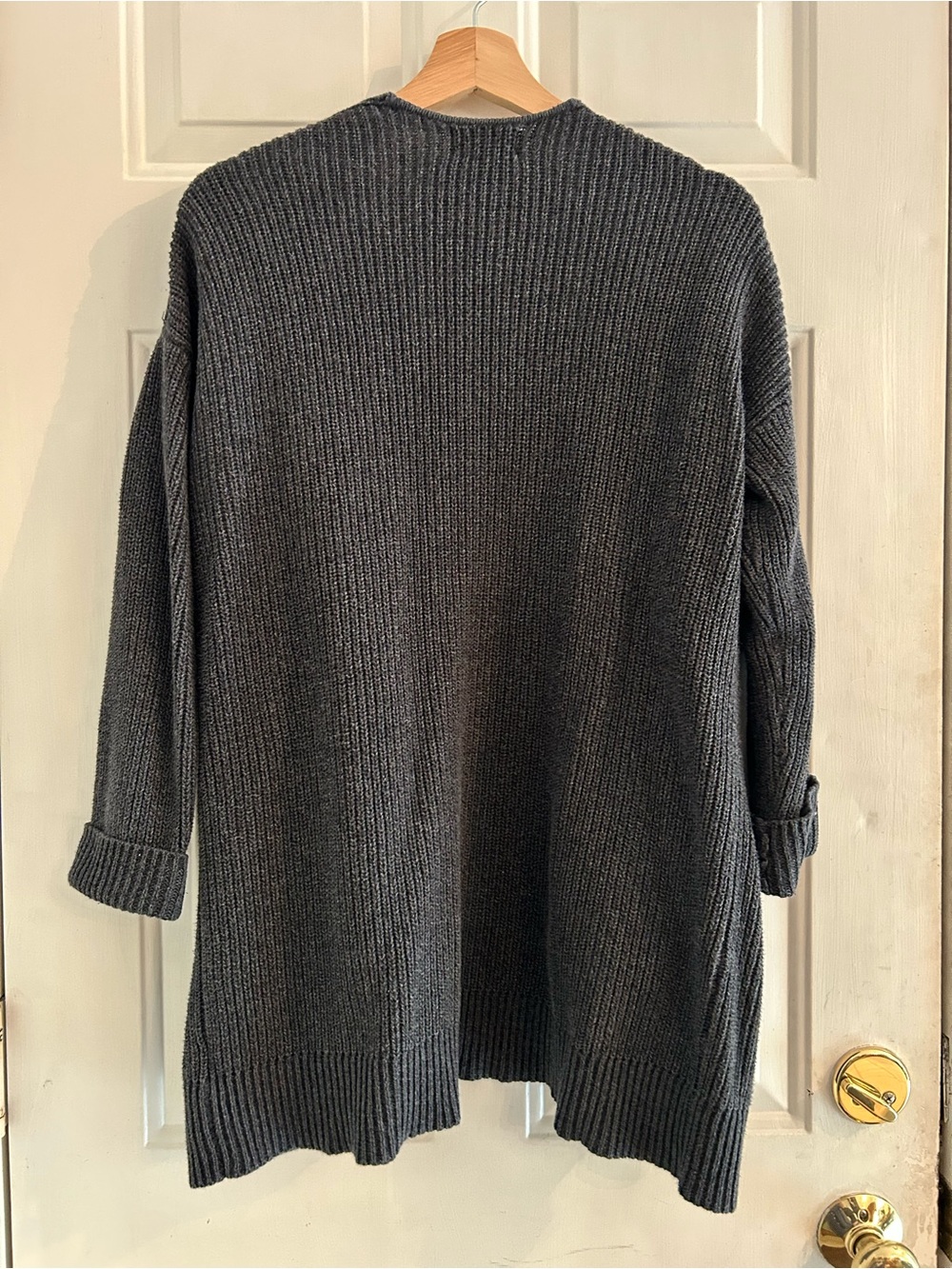 Universal Thread Charcoal Gray Open-Front Ribbed Cardigan - Picture 4 of 4